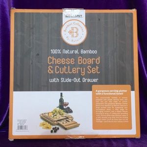 NIB Belmint Bamboo Cheese Board & Cutlery Board